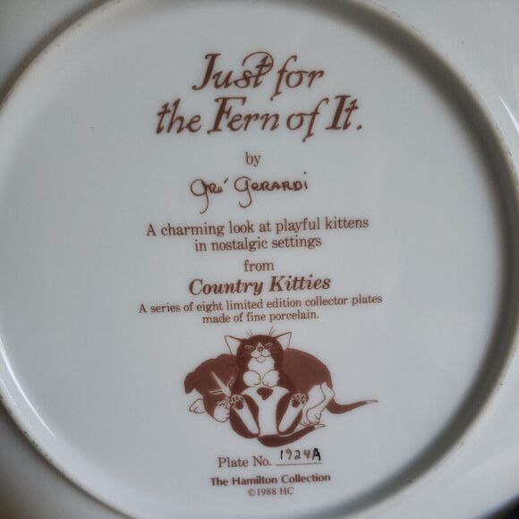 The Hamilton Collection Country Kitties By Gre Gerardi Just For The Fern Of It - Picture 4 of 7